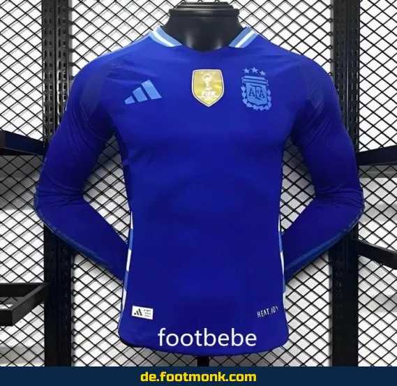 Argentinien Auswärtstrikot 2024 Langarm – Authentisches Fußballtrikot Herren/Damen/Kinder | Nike/Adidas | Personalisierbar | Fussballtrikots günstig kaufen