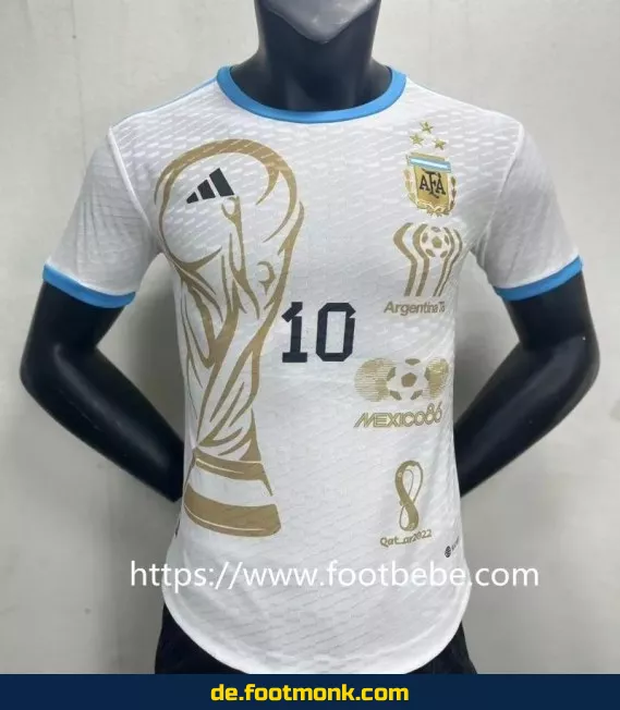 Argentinien 3-Sterne Trainings-Trikot 2023 – Fußballtrikot Herren/Damen/Kinder – Authentisches Adidas/Nike Vereinstrikot – Personalisierbar mit Nummer & Name