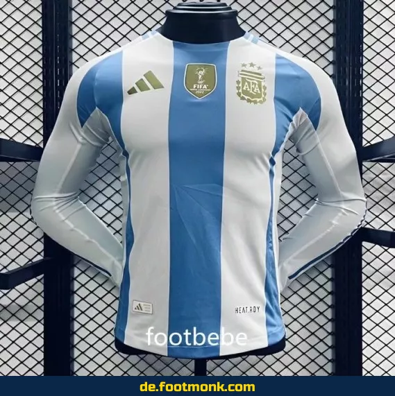 Argentinien Heimtrikot 2024 mit 3 Sternen – Langarm – Authentisches Fußballtrikot für Herren & Damen – Jetzt günstig online kaufen