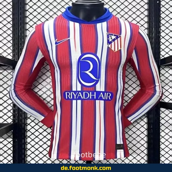 Atletico Madrid Heimtrikot 2024/2025 Langarm – Authentisches Fußballtrikot Herren/Damen/Kinder | Nike/Adidas | Personalisierbar | Günstig online kaufen
