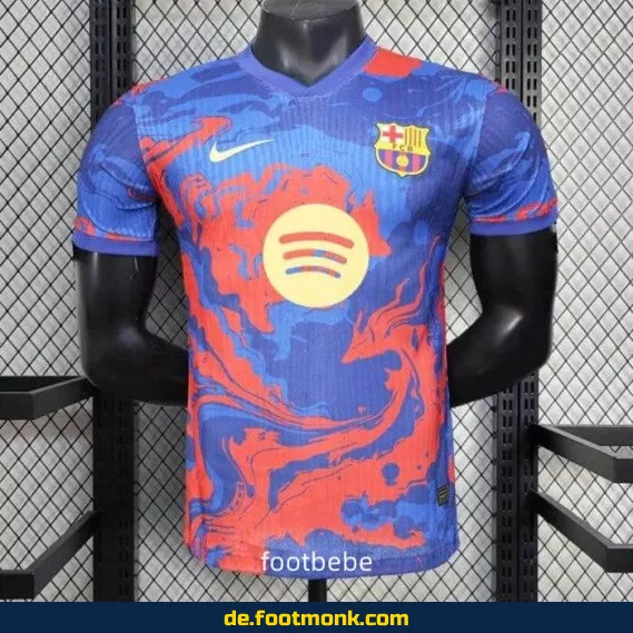 FC Barcelona Heimtrikot 2025/2026 – Flammen-Design – Fußballtrikot Herren/Damen/Kinder – Authentisches Vereinstrikot – Nike/Adidas – Personalisierbar mit Nummer & Name