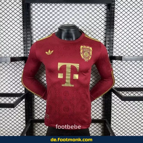 FC Bayern München 2025 125 Jahre Jubiläums-Trikot Langarm – Authentisches Fußballtrikot Herren/Damen/Kinder | Bundesliga & Vereinstrikot | Nike/Adidas | Personalisierbar mit Nummer & Name