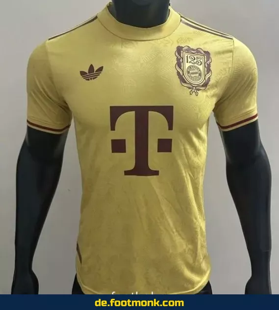 FC Bayern München Heimtrikot 2025 – 125 Jahre Jubiläumsedition (Gelb) – Authentisches Fußballtrikot für Herren, Damen & Kinder – Jetzt günstig online kaufen | Personalisierbar mit Name & Nummer