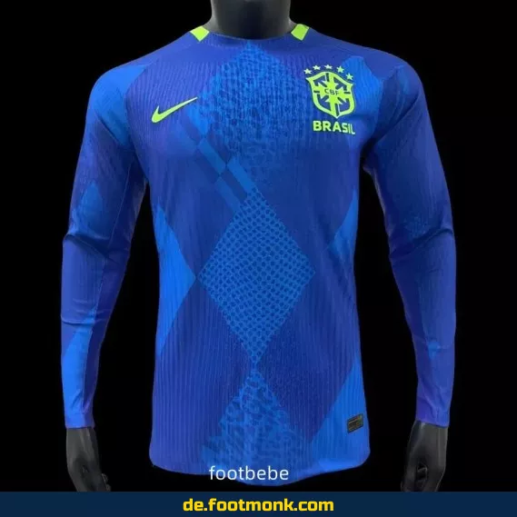Brasilien Heimtrikot 2025 Langarm – Authentisches Fußballtrikot in Blau | Herren, Damen & Kinder | Nike/Adidas | Personalisierbar