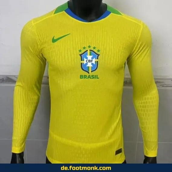 Brasilien Heimtrikot 2025 Langarm – Gelb | Fußballtrikots Herren & Damen | Authentische Fussballtrikots günstig kaufen