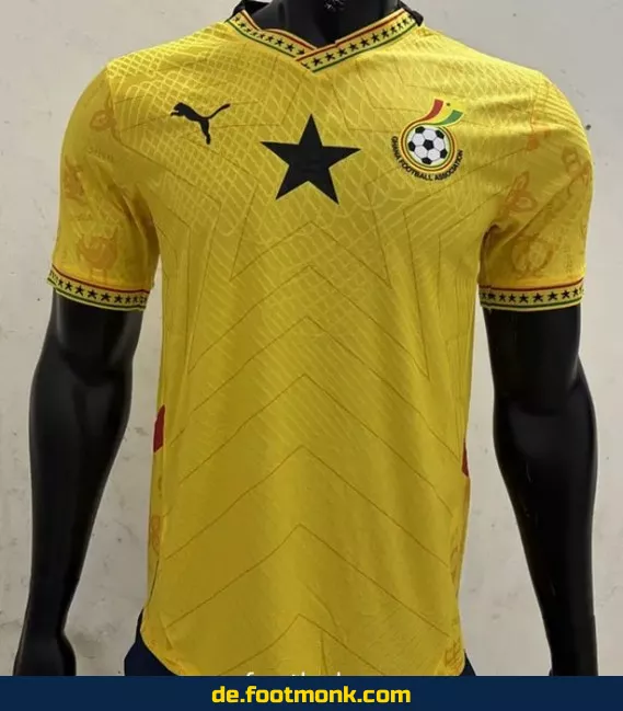 Ghana Heimtrikot 2024/2025 – Gelb | Fußballtrikot Herren/Damen/Kinder | Authentisches Vereinstrikot | Fussballtrikots günstig online kaufen