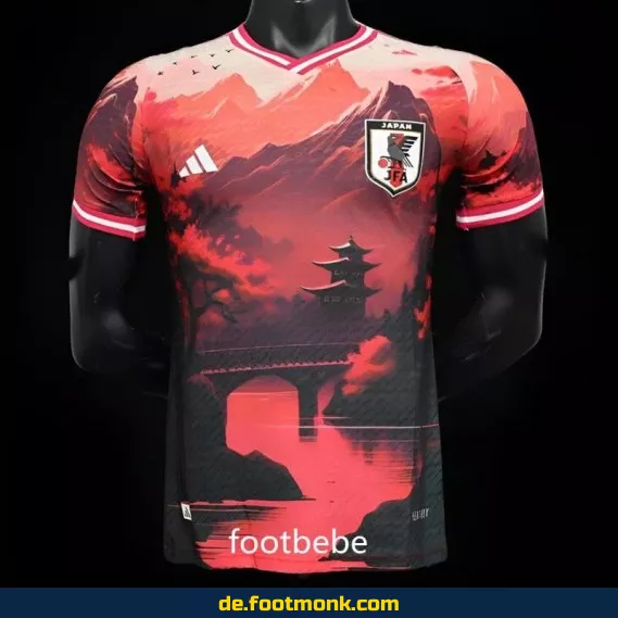 Japan 2024 Fußballtrikot Herren/Damen – Sonnenuntergang Rot | Authentisches Matchtrikot | Nike/Adidas | Personalisierbar | Bundesliga & WM Style