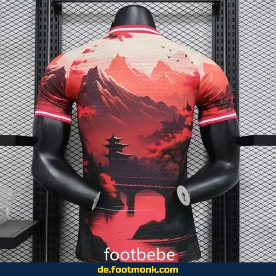 Japan 2024 Fußballtrikot Herren/Damen – Sonnenuntergang Rot | Authentisches Matchtrikot | Nike/Adidas | Personalisierbar | Bundesliga & WM Style