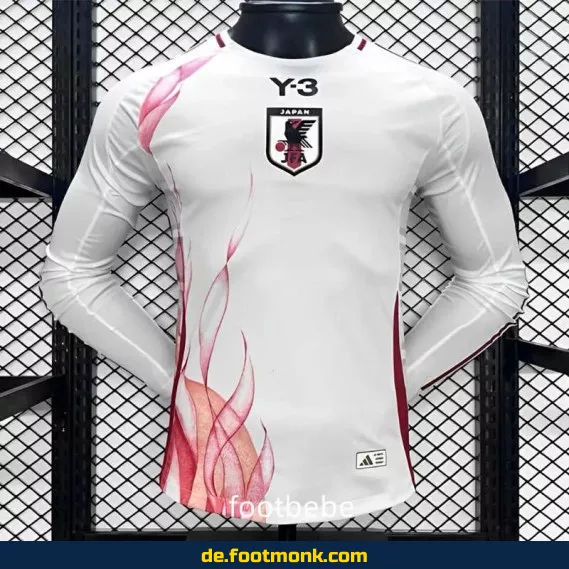 Japan Y3 2024 Auswärtstrikot weiß Langarm – Authentisches Fußballtrikot | Herren/Damen/Kinder | Personalisierbar | Adidas
