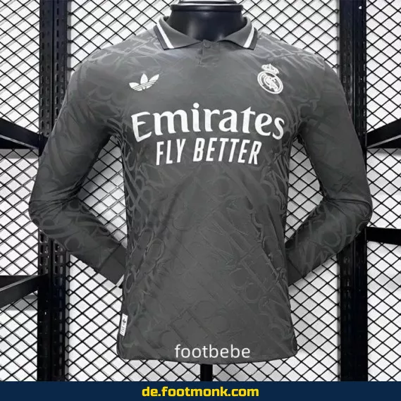 Real Madrid Drittes Trikot 2024/2025 Langarm – Authentisches Fußballtrikot Herren/Damen/Kinder | Nike Vereinstrikot | Personalisierbar | Fussballtrikots günstig online kaufen