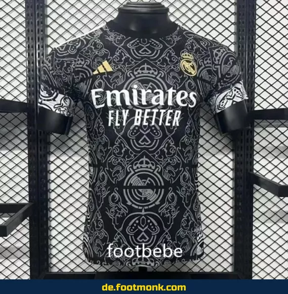 Real Madrid Heimtrikot 2024/2025 – Sonderedition in Schwarz | Offizielles Fußballtrikot für Herren, Damen & Kinder | Authentisches Nike/Adidas Vereinstrikot | Personalisierbar mit Nummer & Name