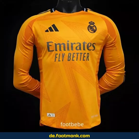 Real Madrid Heimtrikot 2024/2025 Herren – Langarm in Orange | Authentisches Fußballtrikot | Nike Vereinstrikot | Personalisierbar | Fussballtrikots günstig online kaufen