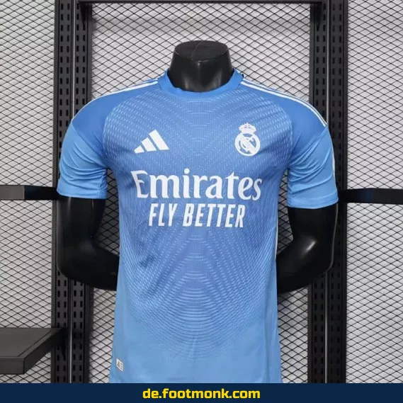 Real Madrid Torwart-Trikot 2025/2026 – Authentisches blaues Fußballtrikot für Herren | Günstige Vereinstrikots | Nike/Adidas | Personalisierbar mit Nummer