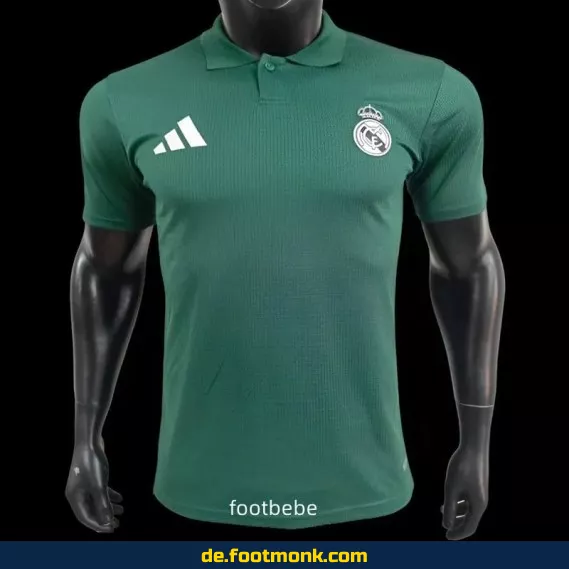 Real Madrid Heimtrikot 2025 – Grünes Polo-Fußballtrikot für Herren | Authentisches Vereinstrikot | Nike/Adidas | Personalisierbar mit Nummer & Name