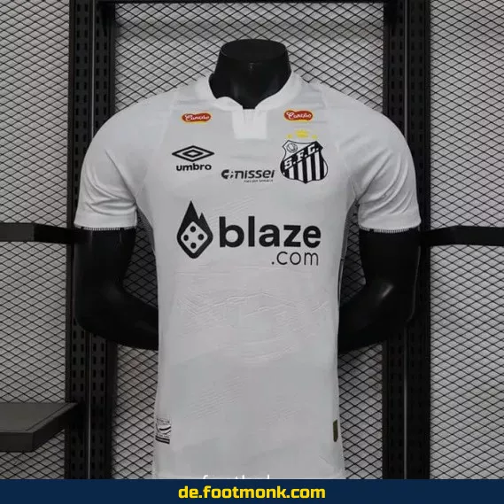 Fußballtrikot Santos Heim 2024/2025 Weiß – Offiziell lizenziert mit Sponsoring – Herren Damen Kinder