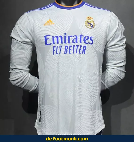 **Authentisches Real Madrid Vintage Trikot 2021/2022 Heim Herren Langarm – Retro Fußballtrikot**