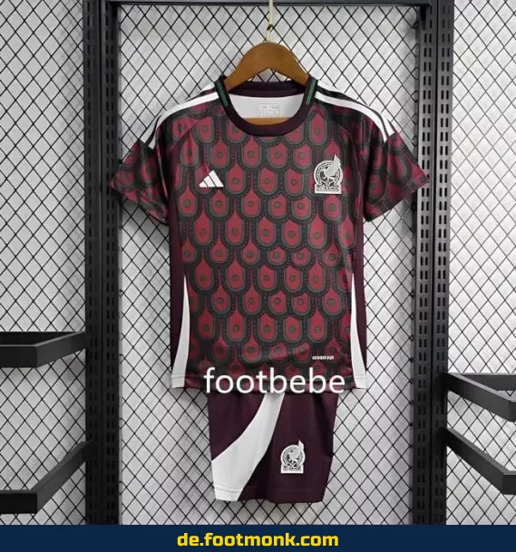 Kinder Mexiko Heimtrikot 2024 – Copa America Rot – Günstige Fußballtrikots online kaufen