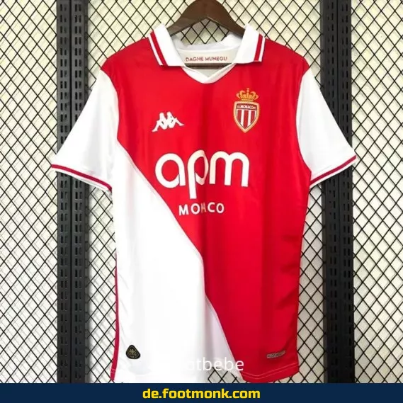 AS Monaco Heimtrikot 2024/2025 – Fußballtrikot Herren/Damen/Kinder | Günstig online kaufen | Authentisches Vereinstrikot | Personalisierbar mit Nummer & Name