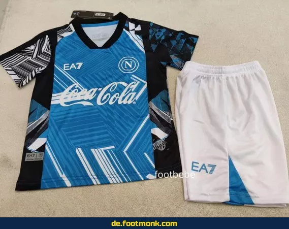 Napoli Kinder-Fußballtrikot 2024/2025, blau, zum Training und Spiel
