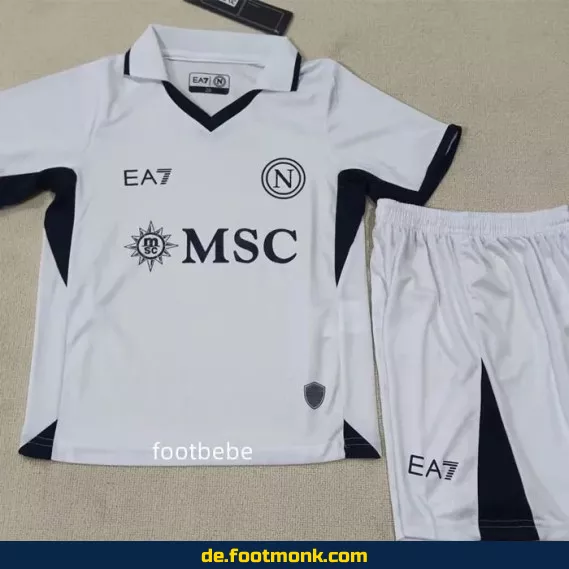 Kinder Fußballtrikot SSC Napoli Auswärts 2024/2025 – Weiß | Günstige Fussballtrikots | Authentische Vereinstrikots