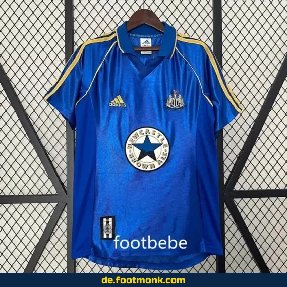 Vintage Newcastle United Auswärtstrikot 1998/1999 – Blaues Retro-Fußballtrikot (Herren/Damen) – Authentisches Vereinstrikot von Adidas/Nike – Limitierte Edition