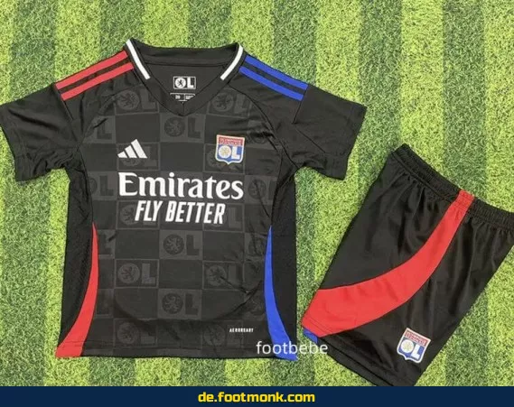 OL Kinder Auswärtstrikot 2024/2025 – Olympique Lyon Fußballtrikot für Jungen & Mädchen – Schwarz – Günstige Fussballtrikots online kaufen