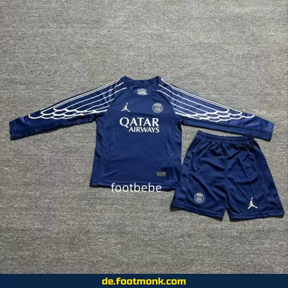 PSG Kinder Fußballtrikot 2024/2025 Langarm – Blaues Vereinstrikot | Günstige Fussballtrikots Online Kaufen