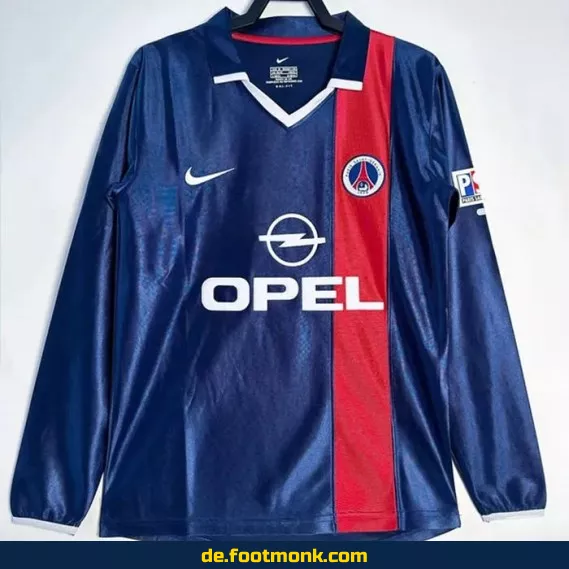 PSG Vintage Trikot 2001/2002 Heim Herren Langarm – Authentisches Retro Fußballtrikot