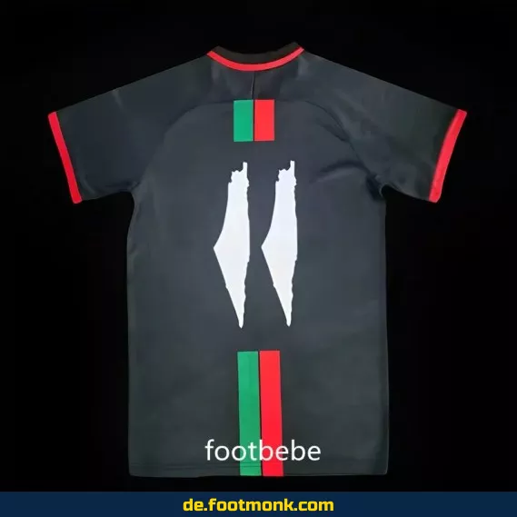 Palästina Fußballtrikot 2023/2024 – Herren/Damen/Kinder – Schwarz – Authentisches Vereinstrikot – Nike/Adidas – Personalisierbar mit Nummer