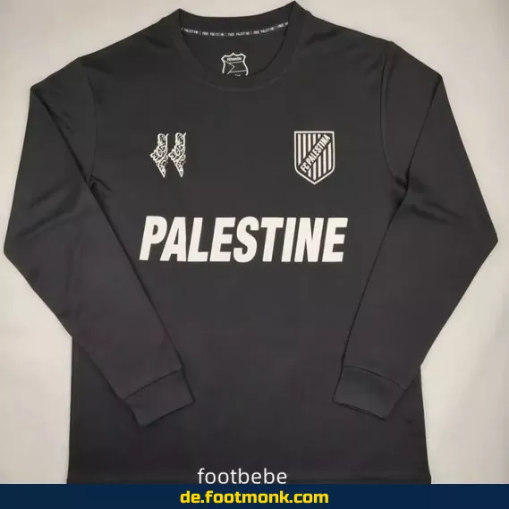 Palästina 2024/2025 Herren Langarm Fußballtrikot Schwarz – Authentisches Vereinstrikot