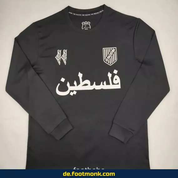 Palästina Fußballtrikot 2024/2025 Herren – Langarm, Schwarz – Authentisches Vereinstrikot
