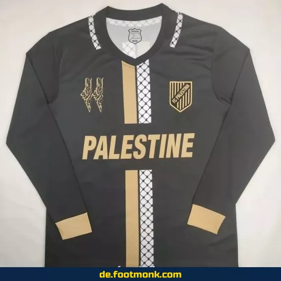 Palästina Fußballtrikot 2024/2025 Langarm – Herren Damen Kinder – Authentisches Vereinstrikot – Schwarz – Günstig online kaufen