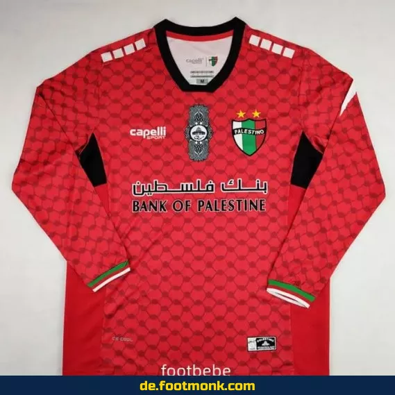 Palestino Fußballtrikot 2024/2025 Herren Langarm – Rot | Günstige Vereinstrikots | Authentische Fussballtrikots online kaufen