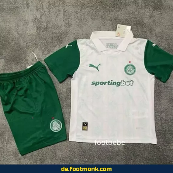 Palmeiras Kinder Fußballtrikot 2025/2026 – Weiß | Günstige Vereinstrikots | Authentisches Nachwuchstrikot