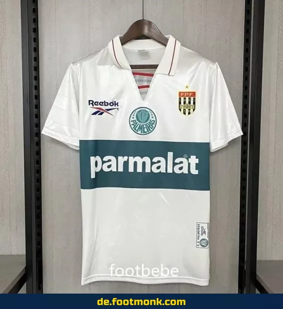 Palmeiras Vintage Trikot 1996/97 – Retro Fußballtrikot Herren/Damen (3. Auswärts, Weiß) – Authentisches Vereinstrikot | Fußballtrikots günstig kaufen