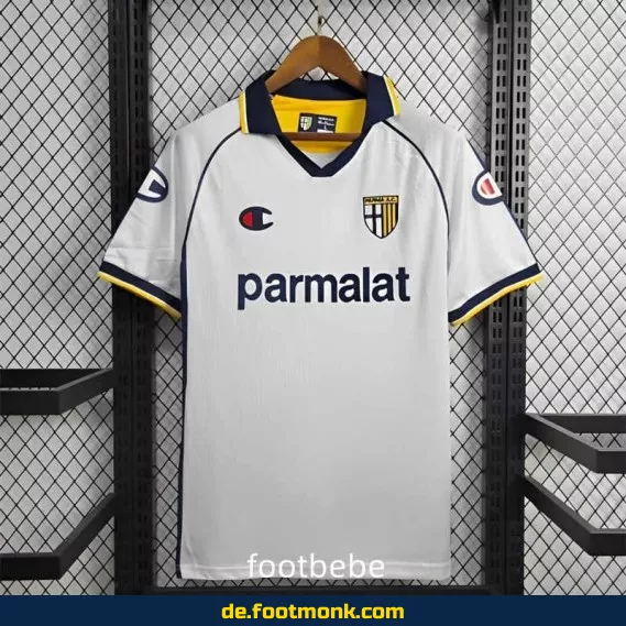 Authentisches Parma Calcio Vintage Trikot 2003/2004 – Weißes Auswärtstrikot | Retro Fußballtrikot | Herren & Damen | Fussballtrikots günstig kaufen