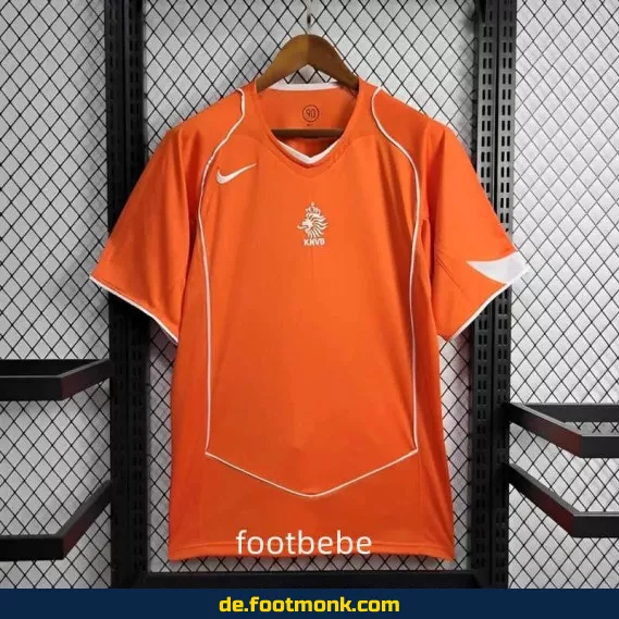 Vintage Niederlande Heimtrikot 2004 – Orange Retro Fußballtrikot (Herren/Damen/Kinder) – Authentisches WM/EM Trikot – Günstige Fussballtrikots im Angebot