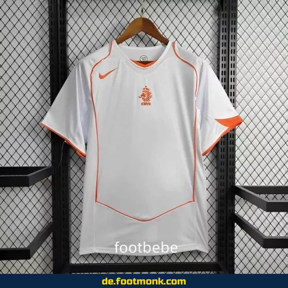 Vintage Niederlande Trikot 2004 Auswärts weiß – Retro Fußballtrikot Herren/Damen