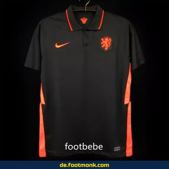 Vintage Niederlande Auswärtstrikot 2020 - Schwarz | Retro Fußballtrikot | Authentisches Fussballtrikot