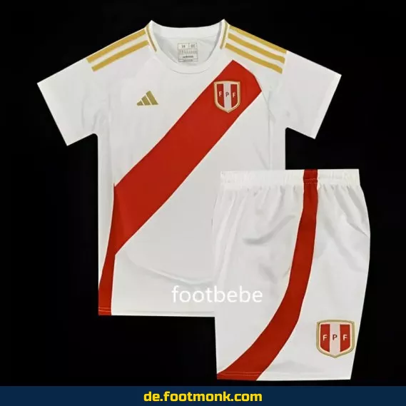 Peru Heimtrikot Kinder 2024 Weiß – Günstige Fußballtrikots online kaufen | Authentische Kinder-Fußballtrikots | Nike/Adidas