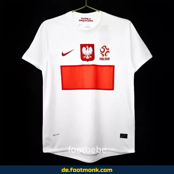 Vintage Polen Heimtrikot 2012 weiß – Retro Fußballtrikot Herren/Damen/Kinder – Authentisches Vereinstrikot