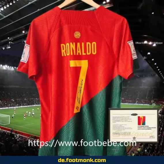 Portugal Heimtrikot 2022 #7 Ronaldo signiert – Authentisches Fußballtrikot Herren – Offiziell lizenziert – Limitierte Edition – Jetzt günstig kaufen