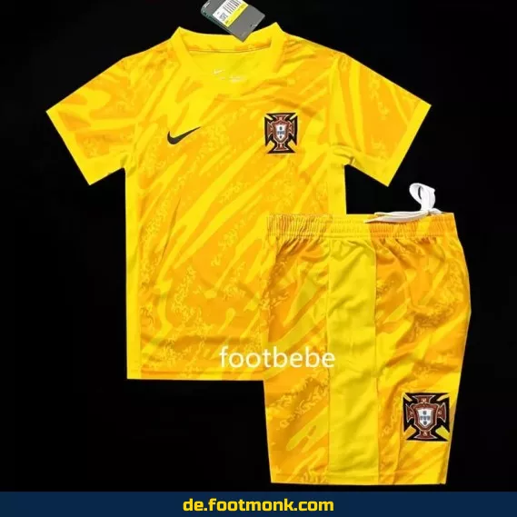 Maillot Portugal Kinder 2024 Torwarttrikot Gelb - Günstige Fußballtrikots Online Kaufen