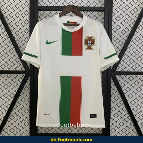 Portugal Vintage Trikot 2010 - Weißes Auswärtstrikot - Retro Fußballtrikot Herren/Damen