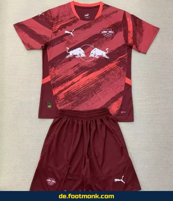 RB Leipzig Kinder Auswärtstrikot 2024/2025 – Rot | Günstige Fußballtrikots online kaufen | Authentisches Vereinstrikot für Kinder | Fußball-Bundesliga Trikot