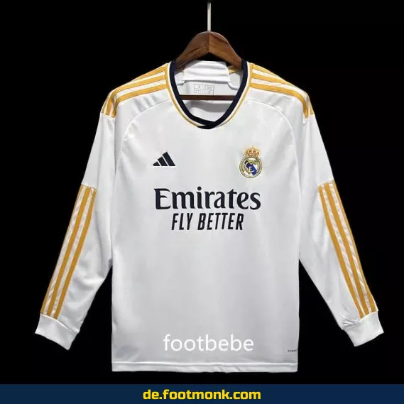 Real Madrid Heimtrikot 2023/2024 Langarm – Authentisches Fußballtrikot für Herren | Fussballtrikots günstig online kaufen | Nike Vereinstrikot | Personalisierbar mit Nummer & Name