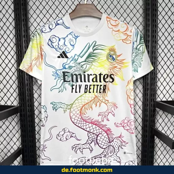 Real Madrid Trikot 2024/2025 – Dragon Design in Weiß | Authentisches Fußballtrikot für Herren, Damen & Kinder | Günstige Fussballtrikots online kaufen | Nike/Adidas Vereinstrikots | Personalisierbar mit Nummer & Name