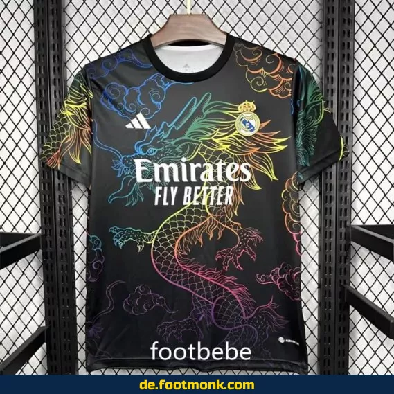Real Madrid Heimtrikot 2024/2025 – Dragon Design in Schwarz | Fußballtrikot Herren/Damen/Kinder | Authentisches Vereinstrikot | Nike/Adidas | Personalisierbar