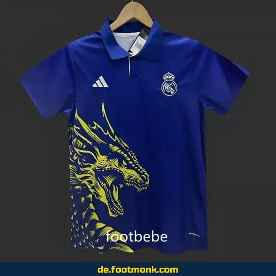 Real Madrid Heimtrikot 2024/2025 – Gelbes Dragon Polo Trikot – Herren/Damen/Kinder | Offiziell lizenziert | Nike Fußballtrikot | Personalisierbar mit Nummer & Name