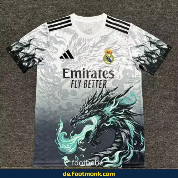 Real Madrid Trikot 2024/2025 – Drachen Design – Herren/Damen/Kinder – Authentisches Fußballtrikot – Nike/Adidas – Personalisierbar – Bundesliga & WM Trikots